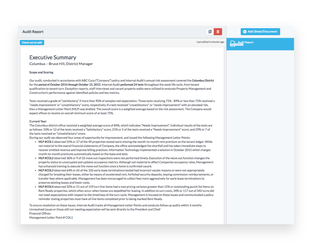 Audit Conclusion & Reporting
