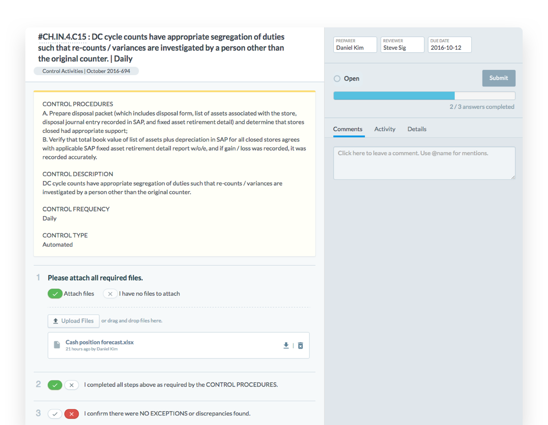 Management Review Control (MRC)
